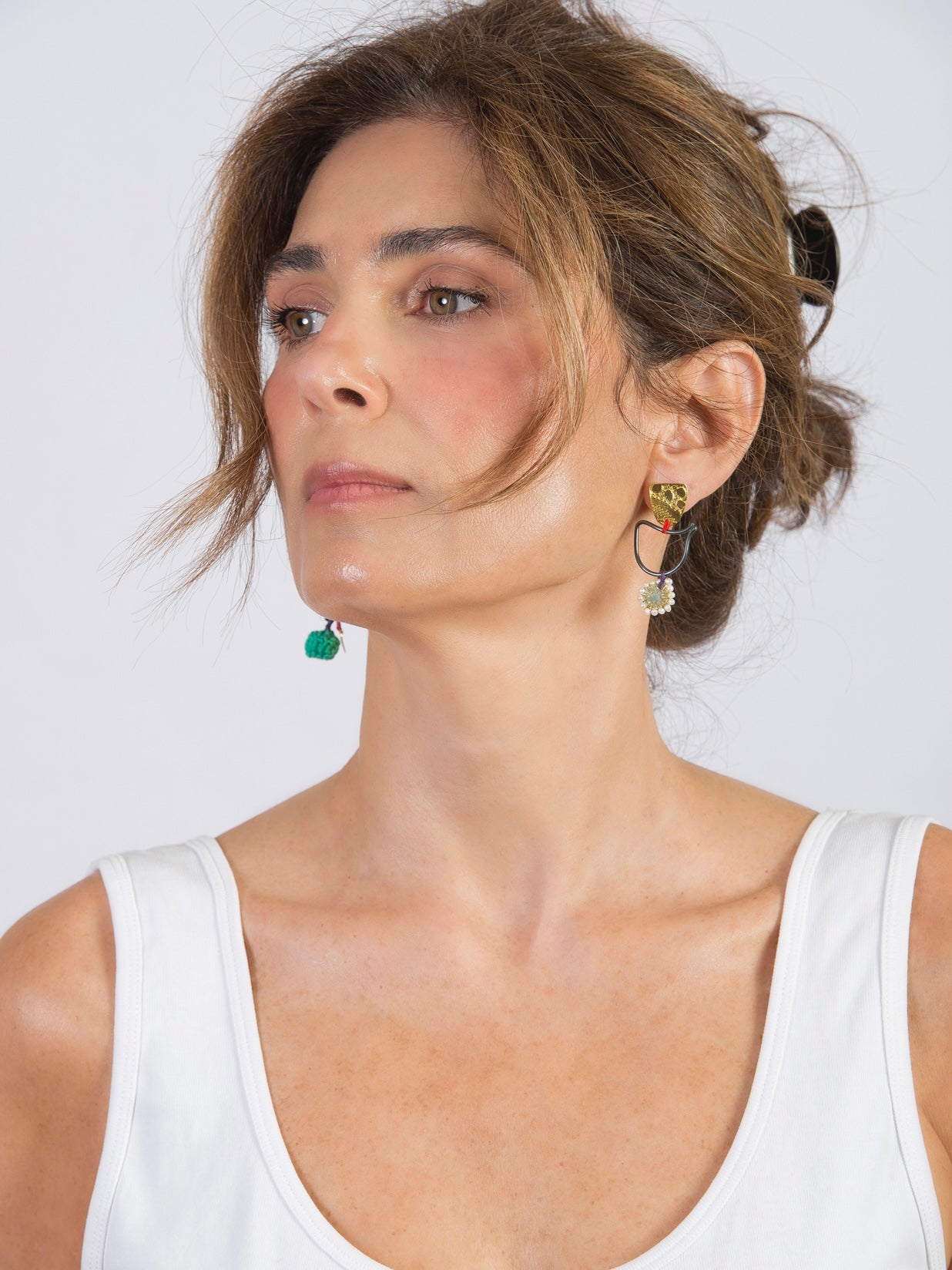 SILVER GOLD PLATED SILVER EARRINGS