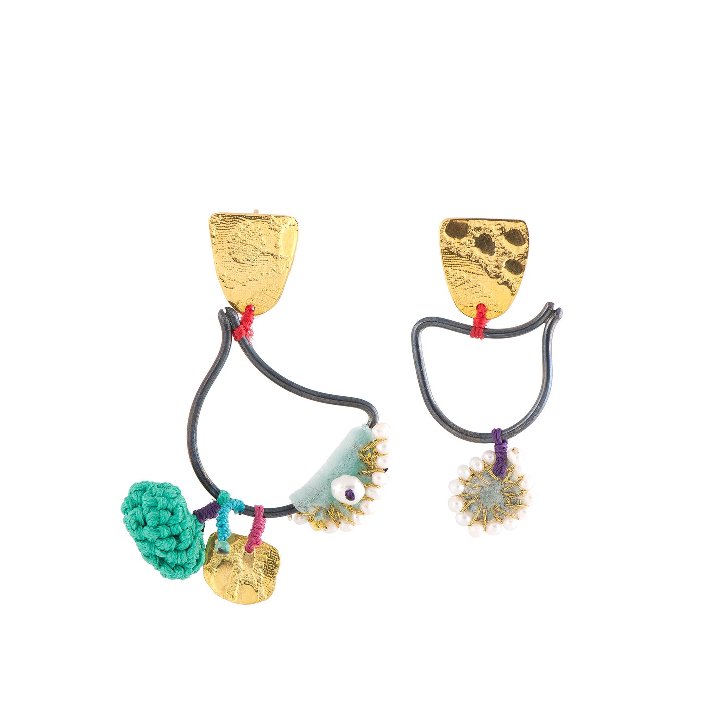 SILVER GOLD PLATED SILVER EARRINGS