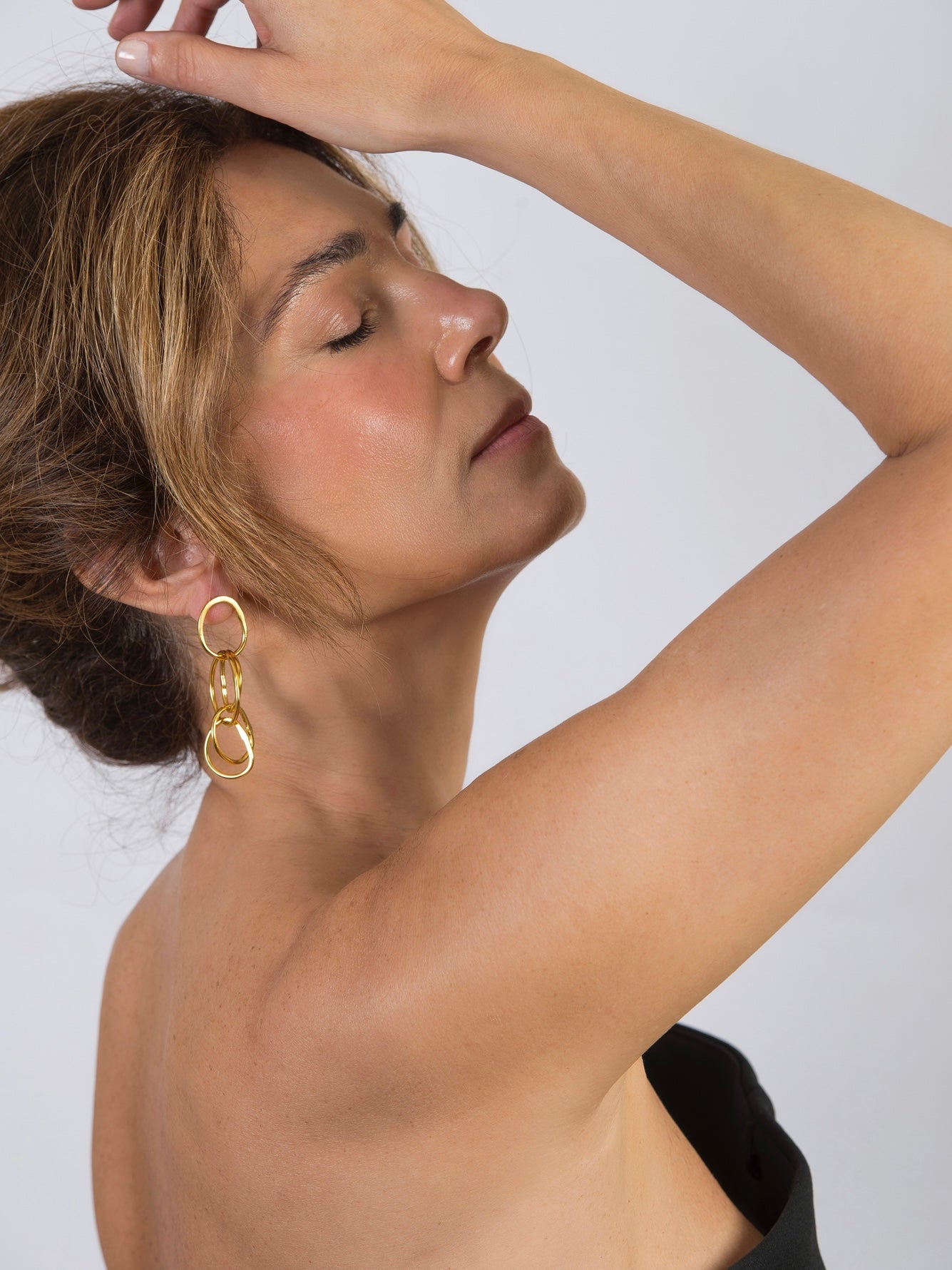 GOLD PLATED  EARRINGS WITH SILVER 925