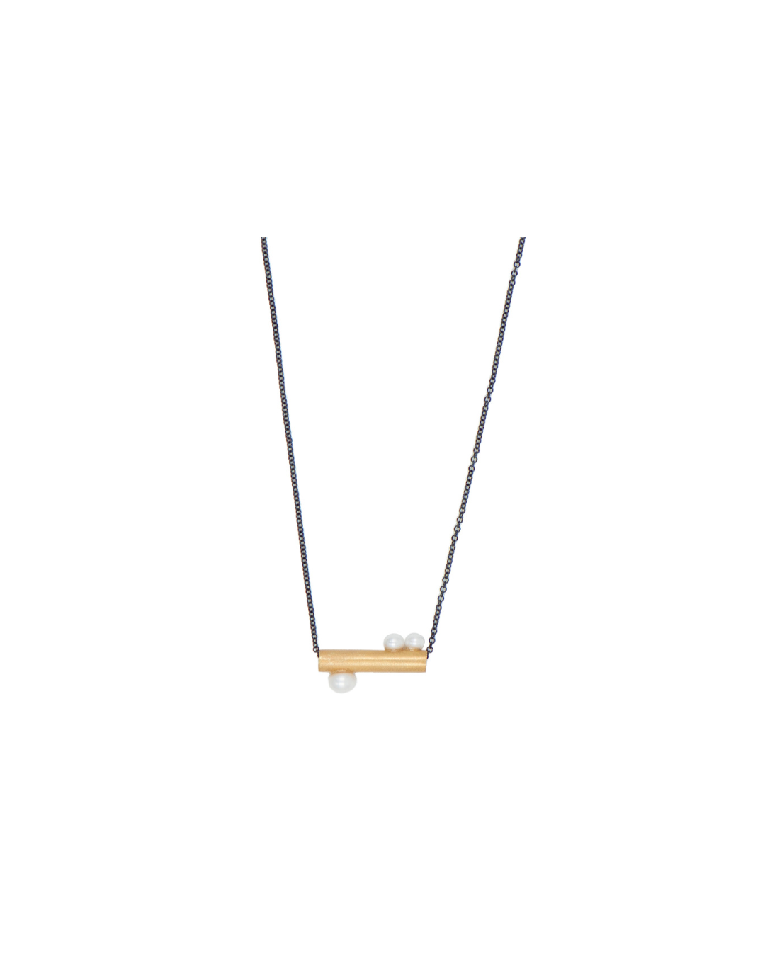 LINE-PEARLS SILVER GOLD PLATED PENDANT