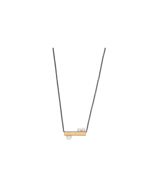 LINE-PEARLS SILVER GOLD PLATED PENDANT