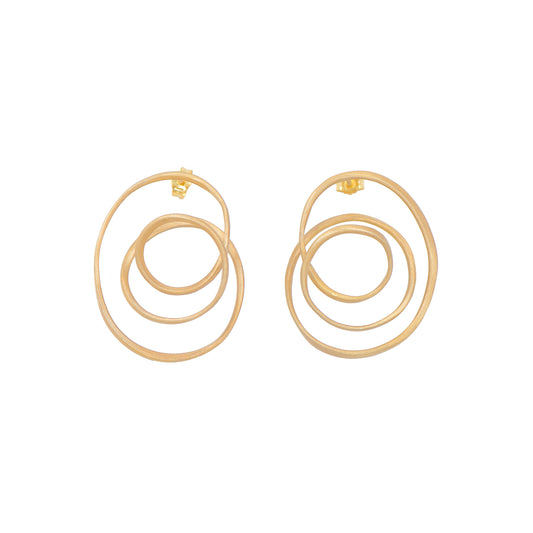 TWISTING GOLD PLATED SILVER EARRINGS