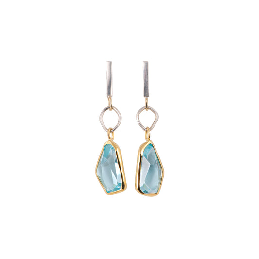 AQUA MARINA 18ct EARRINGS