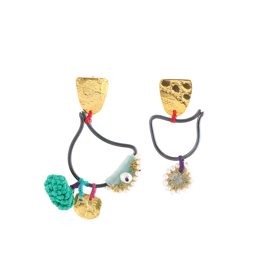 SILVER GOLD PLATED SILVER EARRINGS