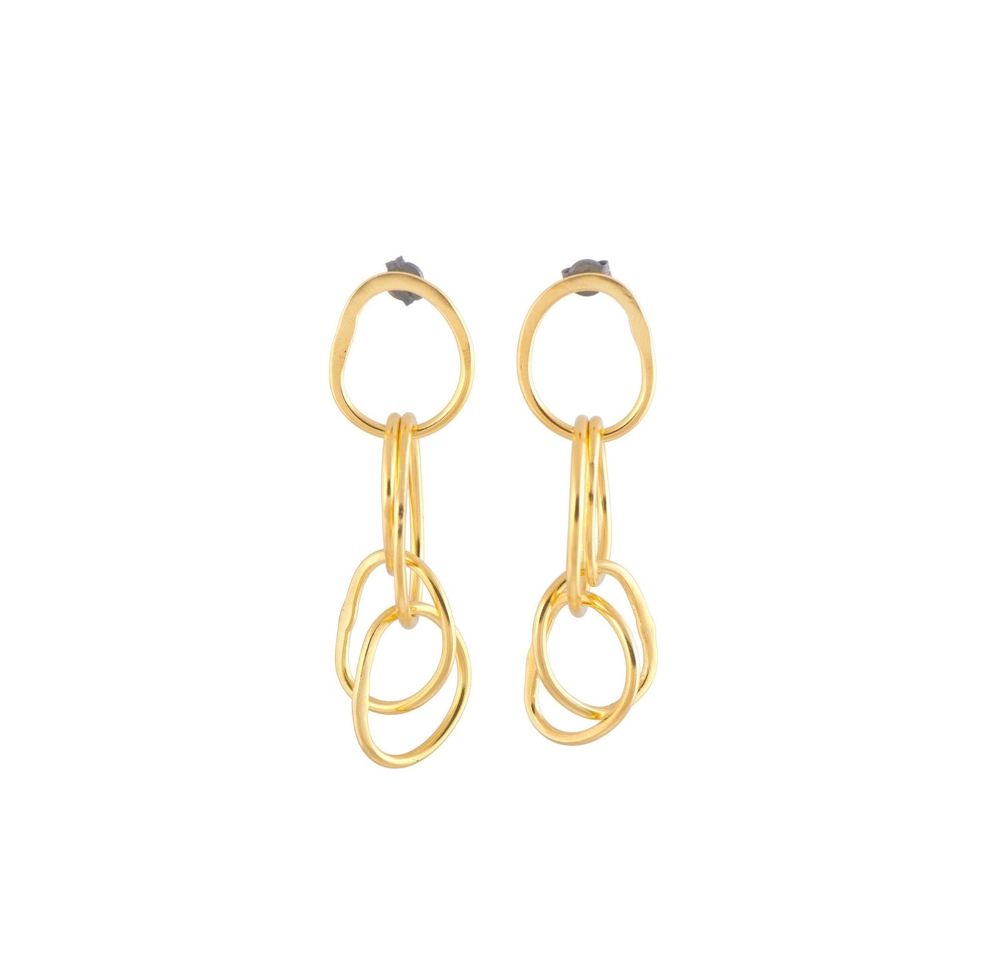 GOLD PLATED  EARRINGS WITH SILVER 925