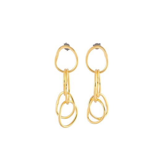 GOLD PLATED  EARRINGS WITH SILVER 925